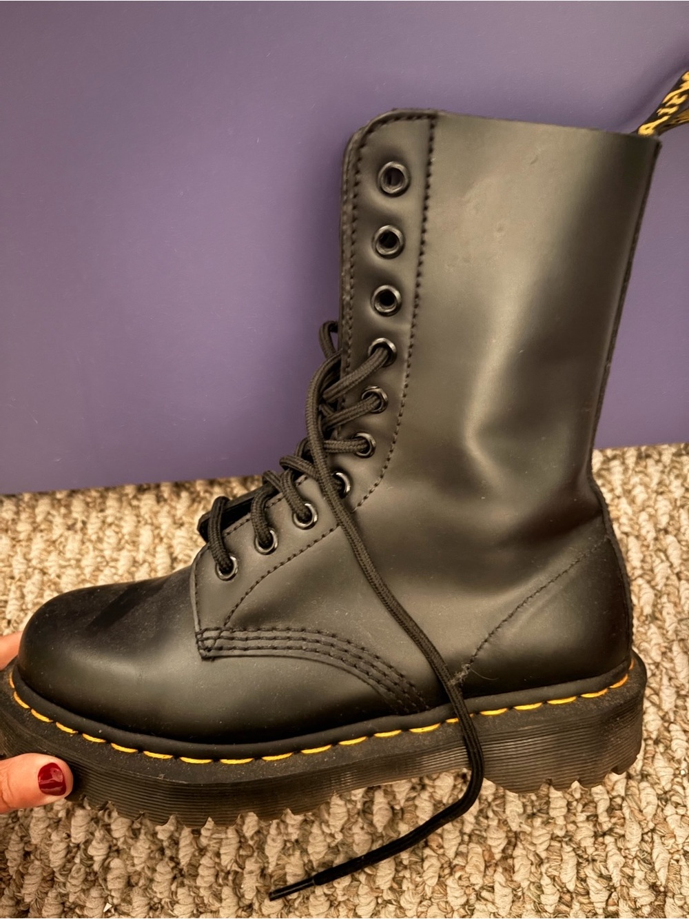 Black dr. Martens Platform Lace-Up Women's Boot